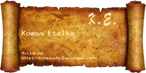 Komsa Etelka névjegykártya